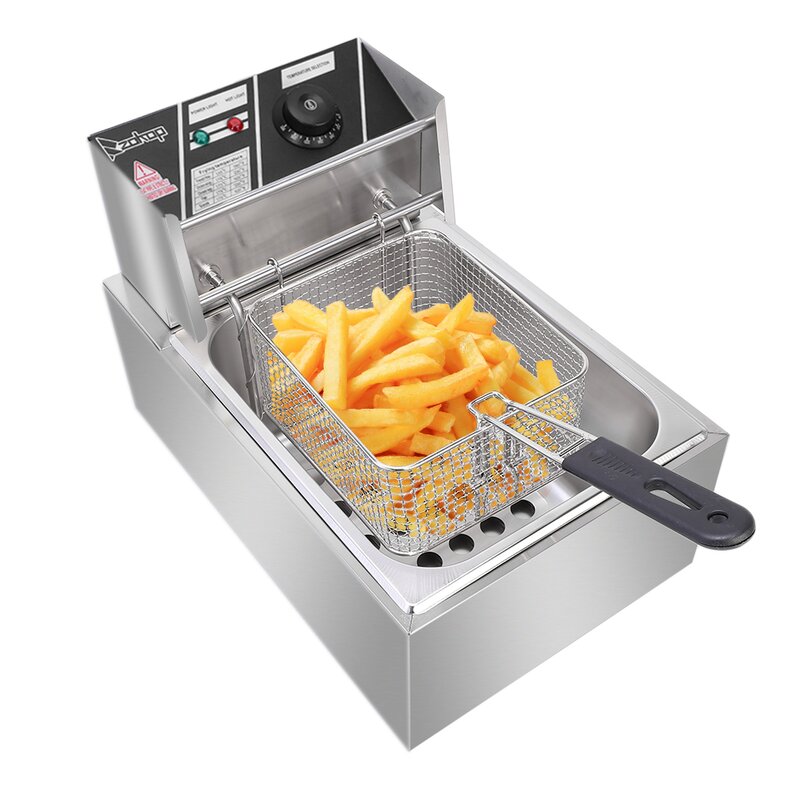 Offers 2500W 6L Commercial Electric Countertop Deep Fryer 1 Basket Restaurant 2500W